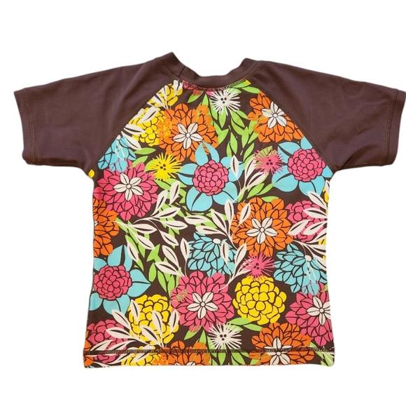 Hanna Andersson Floral Rash Guard Swim Top 120 - Picture 2 of 6